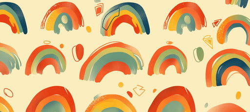 Rainbow Mural Wallpaper | Childlike Drawing