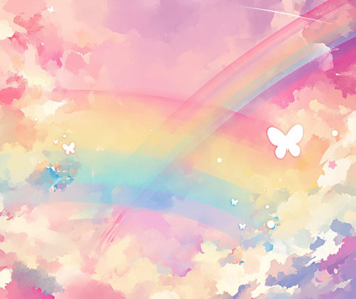 Rainbow Wallpaper | Multicolored Background and Butterflies