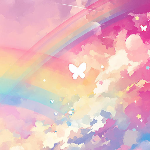 Rainbow Wallpaper | Multicolored Background and Butterflies