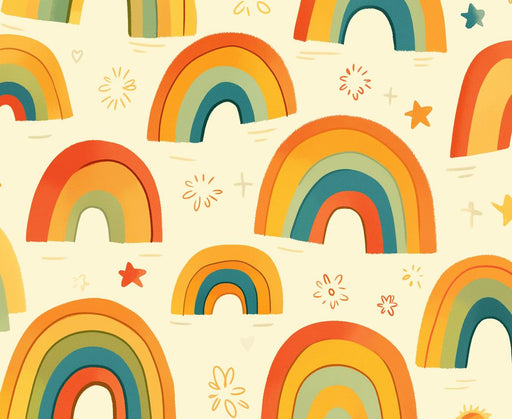 Rainbow Mural Wallpaper | Star Patterns