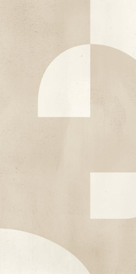 Art Deco Mural Wallpaper | Beige with Circular Shapes