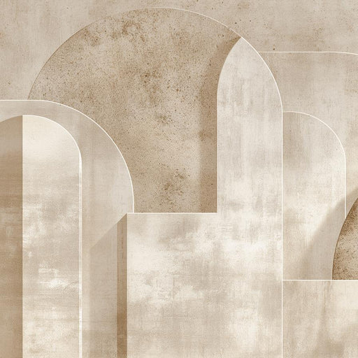 Art Deco Mural Wallpaper | Geometric Shapes Stone Effect