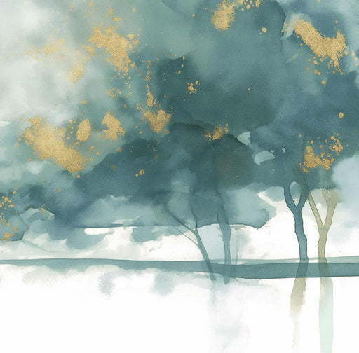 Art Deco Mural Wallpaper | Green and Gold Paint