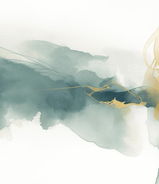 Art Deco Mural Wallpaper | Green and Gold Abstract