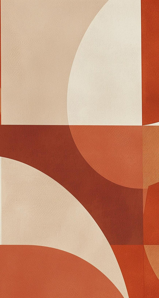 Art Deco Terracotta Mural Wallpaper | Geometric Shapes