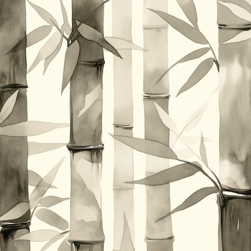 Monochrome Bamboo Mural Wallpaper | Gray