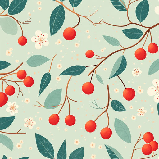 Cherry Wallpaper | Cherry Leaves and Flowers