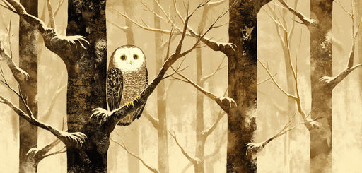 Owl Mural Wallpaper | Forest and Snow