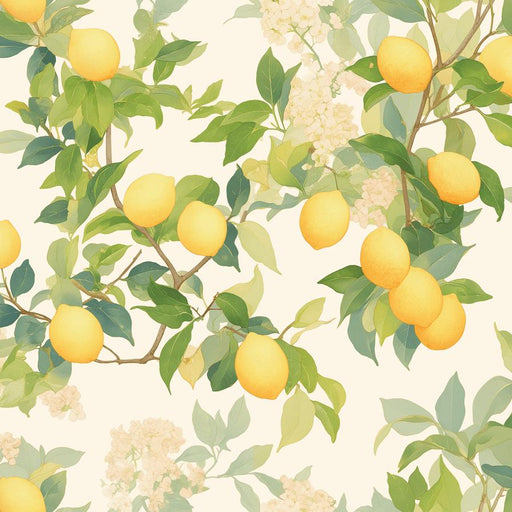 Lemon Wallpaper | Pastel Lemon Tree