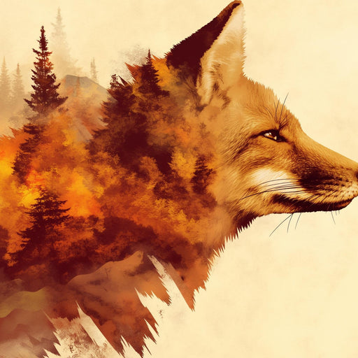 Mural Wallpaper Collage | Fox and Pine Forest