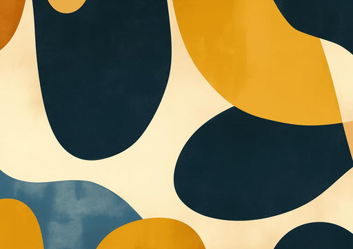 Contemporary Mural Wallpaper | Blue and Yellow