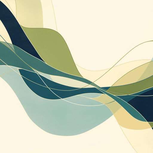 Contemporary Mural Wallpaper | Blue Green and Beige Shapes