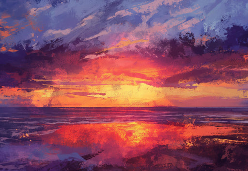 Sunset Mural Wallpaper | Warm Toned Painting