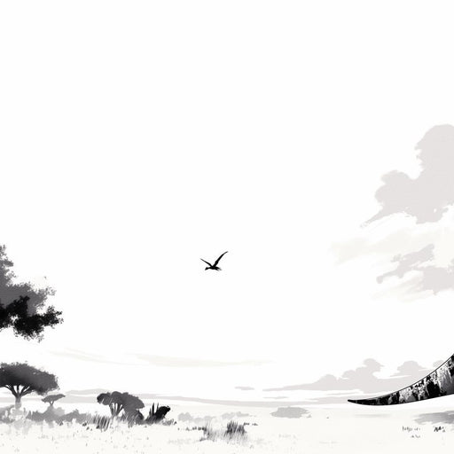 Dinosaur Mural Wallpaper | Black and White Drawing of a Diplodocus