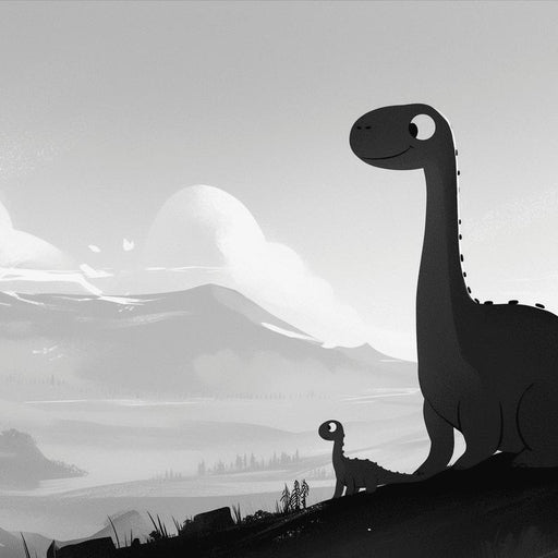 Dinosaur Mural Wallpaper | Two Dinos on the Mountain