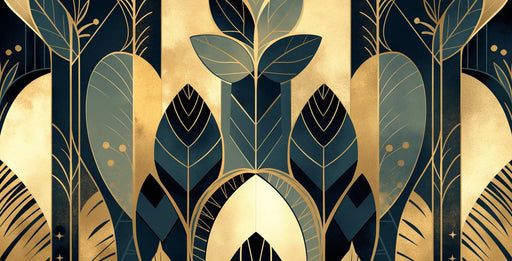 Foliage Mural Wallpaper | Geometric Art Deco