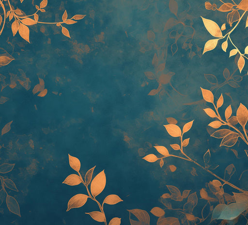 Foliage Mural Wallpaper | Blue and Copper