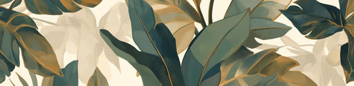 Foliage Mural Wallpaper | Large Green and Brown Leaves