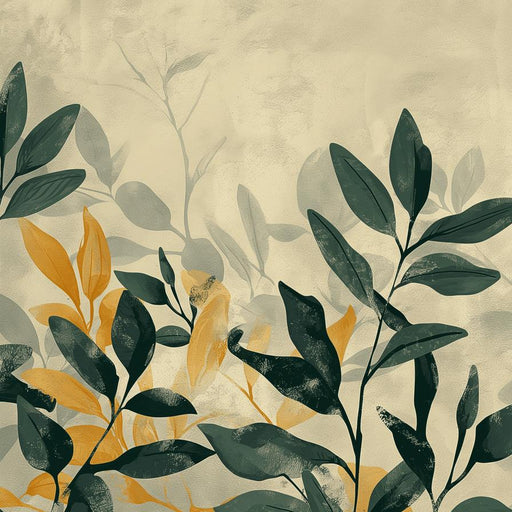 Foliage Mural Wallpaper | Yellow and Green