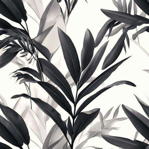 Foliage Mural Wallpaper | Black and White