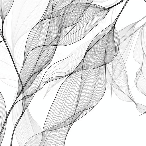 Foliage Mural Wallpaper | Abstract Black and White Style