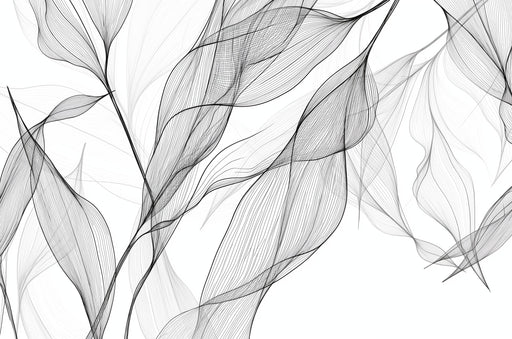 Foliage Mural Wallpaper | Abstract Black and White Style