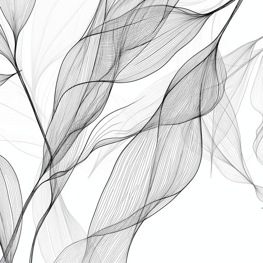 Foliage Mural Wallpaper | Abstract Black and White Style
