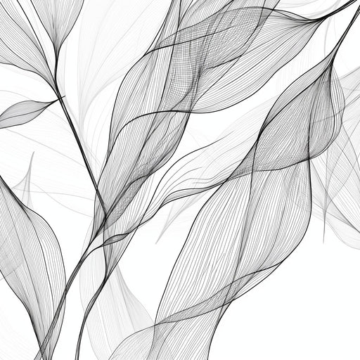 Foliage Mural Wallpaper | Abstract Black and White Style