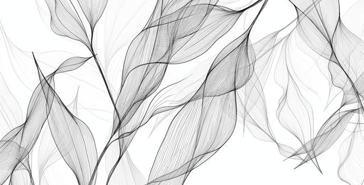 Foliage Mural Wallpaper | Abstract Black and White Style