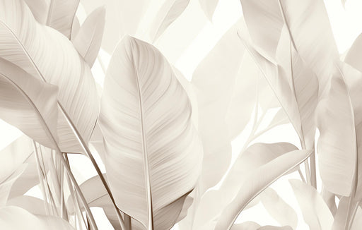 Beige Foliage Mural Wallpaper | Monochrome
