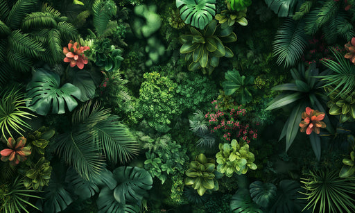 Dense Foliage Mural Wallpaper | Tropical Vegetation