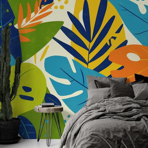 Pop Art Foliage Mural Wallpaper | Multicolor