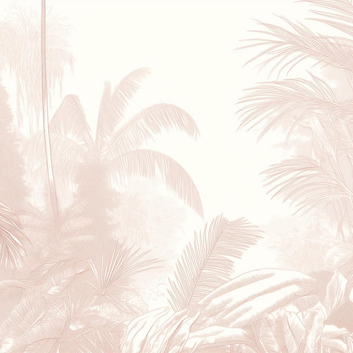 Tropical Foliage Mural Wallpaper | Monochrome Beige