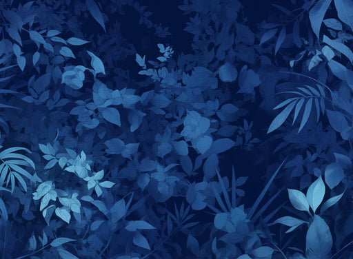 Tropical Foliage Mural Wallpaper | Intense Blue
