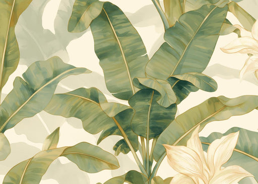 Bananier Leaves Mural Wallpaper | Vintage Paint