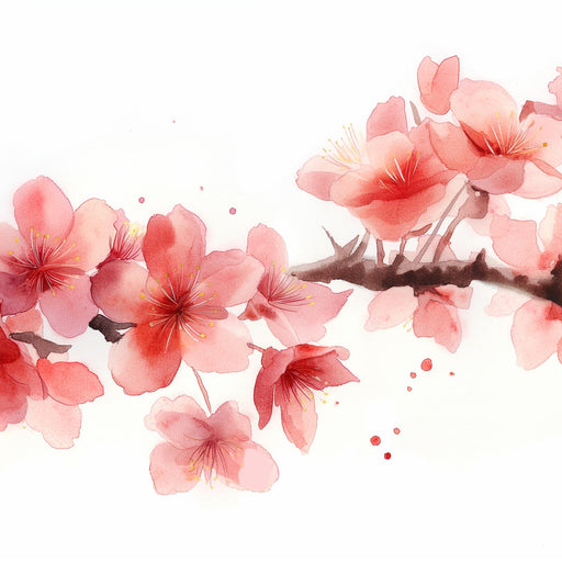 Floral Wallpaper | Cherry Blossoms on White Background