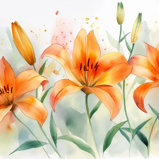 Floral Wallpaper | Orange Lily Flowers