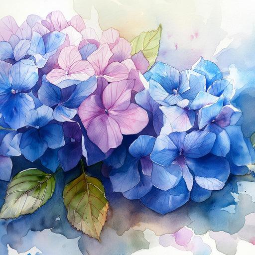 Floral Wallpaper | Blue and Pink Hydrangeas