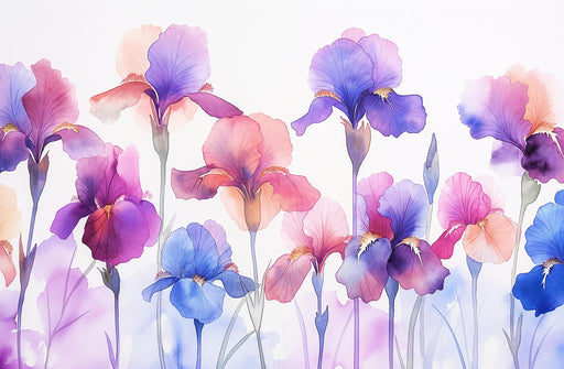 Floral Wallpaper | Blue and Purple Irises