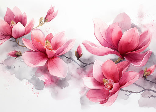 Floral Wallpaper | Pink Magnolias on Branch