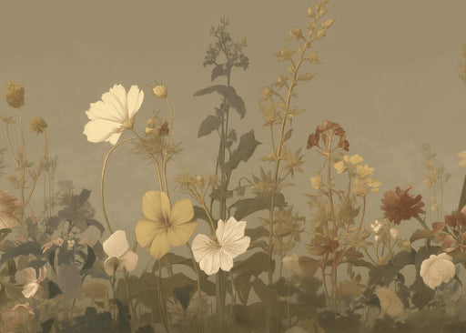 Floral Wallpaper | Khaki Green Color Palette