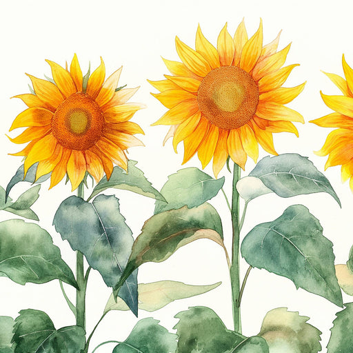 Floral Wallpaper | Green and Yellow Sunflowers