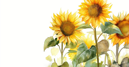 Floral Wallpaper | Sunflowers and White Background
