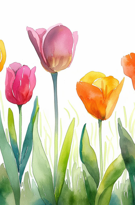 Floral Wallpaper | Multicolored Tulips