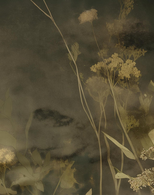 Floral Mural Wallpaper | Khaki Green