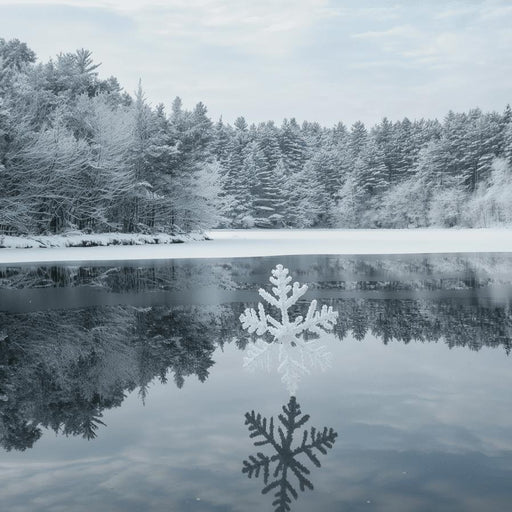 Snowflake Wallpaper | Lake and Pine Trees