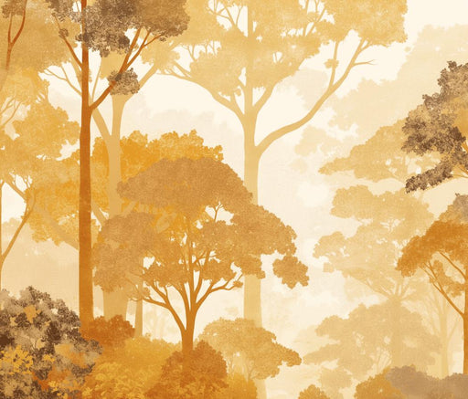 Forest Mural Wallpaper | Orange Tones