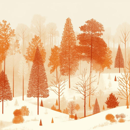 Forest Mural Wallpaper | Terracotta Winter