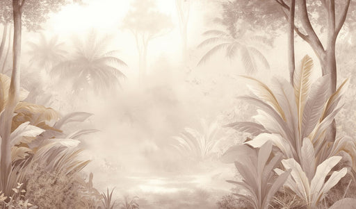 Forest Mural Wallpaper | Enchanting Beige Nature