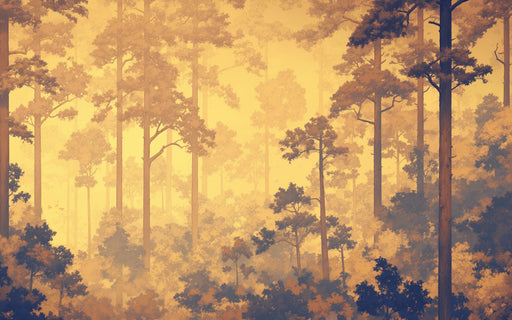 Forest Mural Wallpaper | Orange Shades
